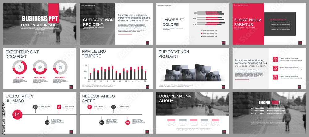Poster Business presentation slides templates from infographic elements. Can be used for presentation, flyer and leaflet, brochure, corporate report, marketing, advertising, annual report, banner, booklet.