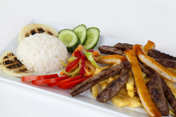 grilled meat and vegetables