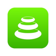 Stones for spa icon digital green for any design isolated on white vector illustration