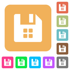 File components rounded square flat icons