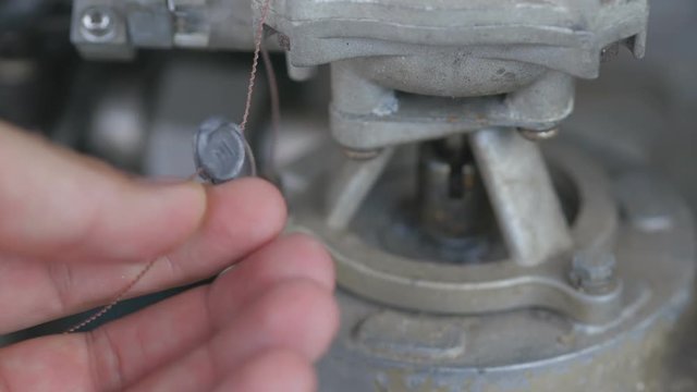 Closeup of metal security seal 