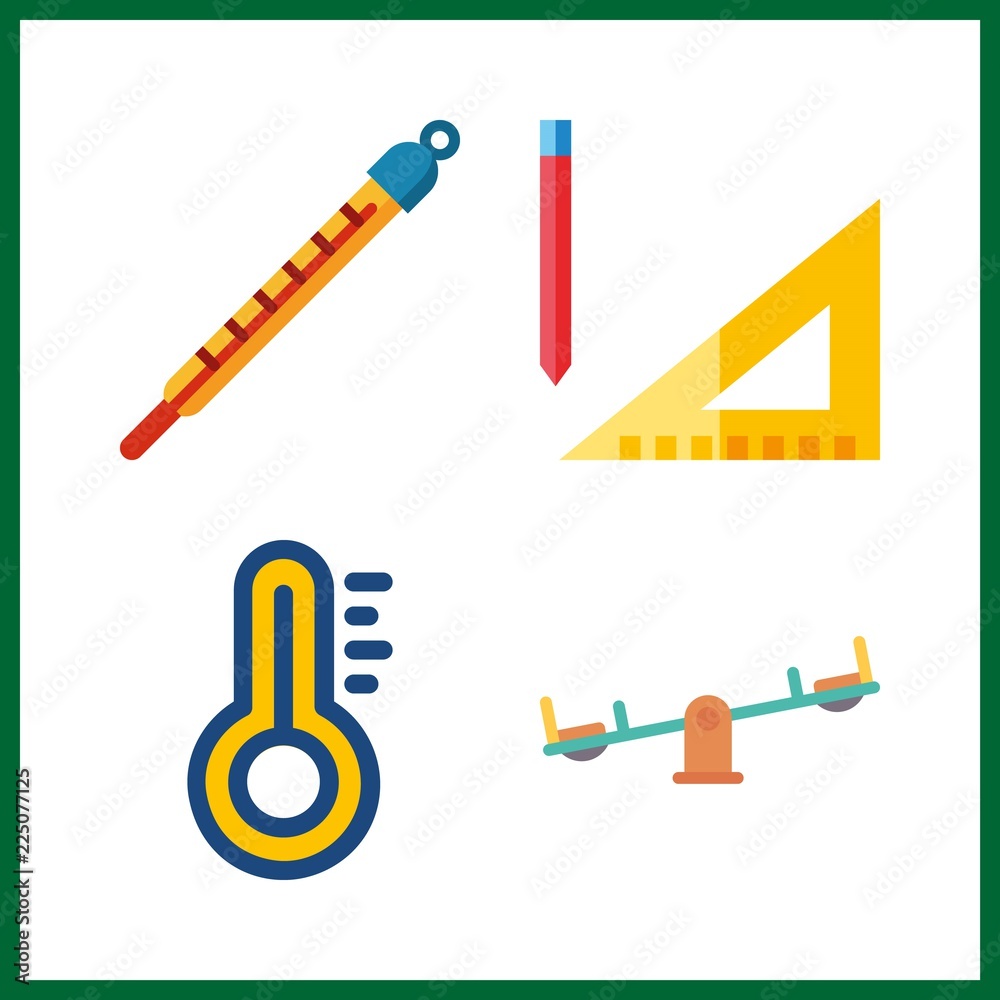 Wall mural 4 measurement icon. vector illustration measurement set. measuring and thermometer icons for measure