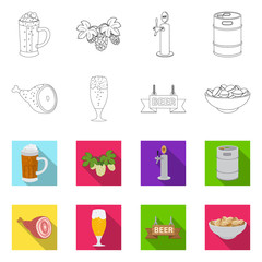 Isolated object of pub and bar icon. Set of pub and interior stock symbol for web.