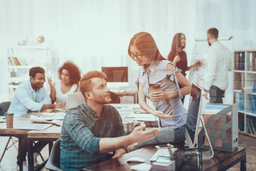 Billing. Analyzing. Guy and Girl. Discussing.