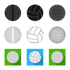 Isolated object of sport and ball sign. Set of sport and athletic vector icon for stock.