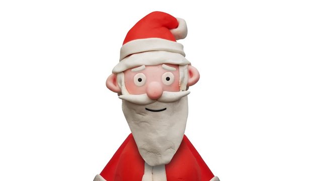 winkender Weihnachtsmann aus Knete – Animation mit Zoom