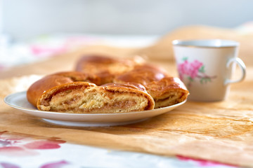 freshly baked roll. breakfast