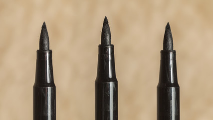 black felt-tip ruffled marker tip