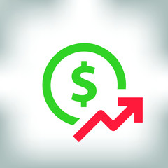 Cost icon. Low cost. Currency vector illustration