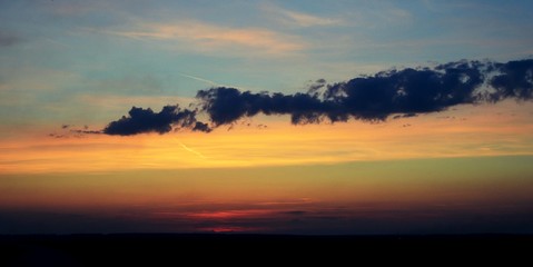 Fototapeta premium sunset over lake