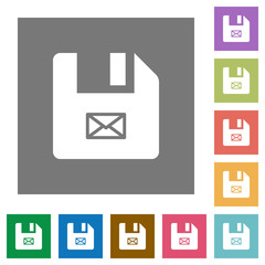 Message file square flat icons