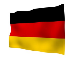 Flag of Germany. Wide format 3D illustration. State symbol of the Federal Republic of Germany. 3D rendering