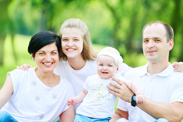 Fototapeta premium Family with children outdoors
