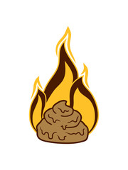 shit is on fire scheiße kot haufen häufchen kacke ekelig feuer flamme heiß brennen verbrennen warm clipart feuerwehr grillen lagerfeuer löschen flammen anzünden feuerteufel verbrannt