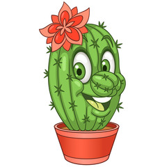 Cartoon cactus flower