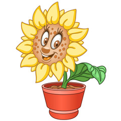 Cartoon sun flower