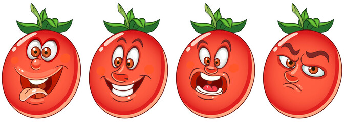 Tomato. Vegetable food. Emoji emoticon collection.