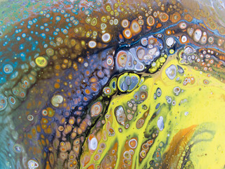 Abstract Painting Yellow Blue Green Orange