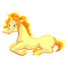 Cartoon vector unicorn character