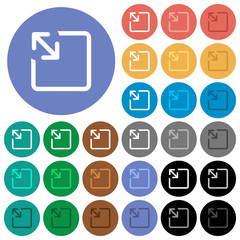 Resize object round flat multi colored icons