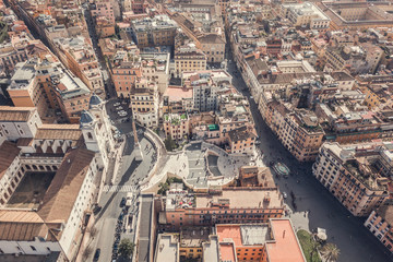 Obraz premium Aerial view of Piazza di Spagna and the Spanish Steps in Rome