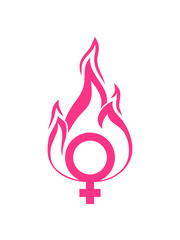 pink frau venus symbol weiblich mädchen girl on fire feuer flamme heiß brennen verbrennen warm clipart feuerwehr grillen lagerfeuer löschen flammen anzünden feuerteufel verbrannt © Style-o-Mat-Design