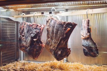 Dried meat. Beef steak.