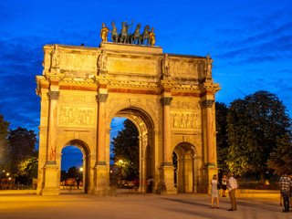 Fototapeta na wymiar The Arch de Triomphe du Carrousel , Paris, France.
