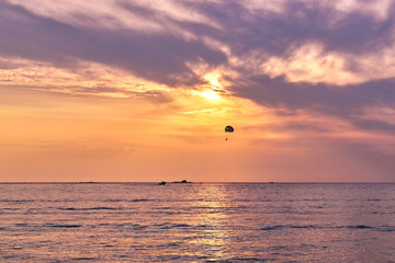 Parasailing at sunset