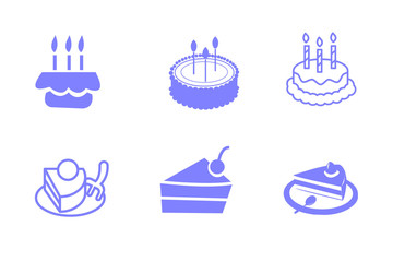 Illustration of cakes and slices of cake