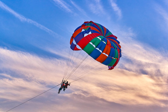 Parasailing at sunset
