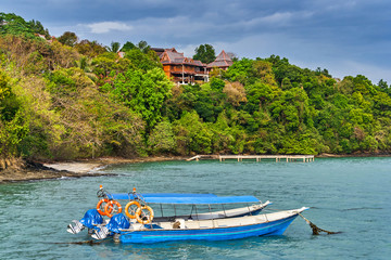 Fototapeta na wymiar Boats in Langkawi island, Malaysia