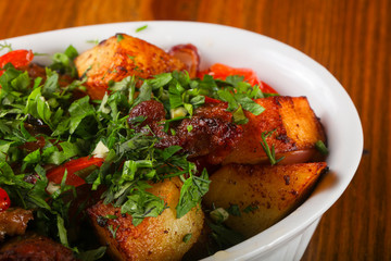 Baked pork with potato