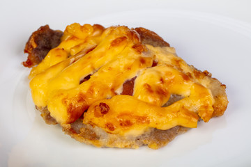 Roasted pork with cheese