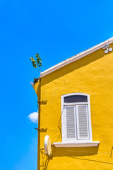 Old yellow house in Penang island, Georgetown, Malaysia