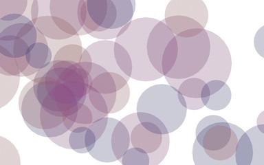 Multicolored translucent circles on a white background. Gray tones. 3D illustration