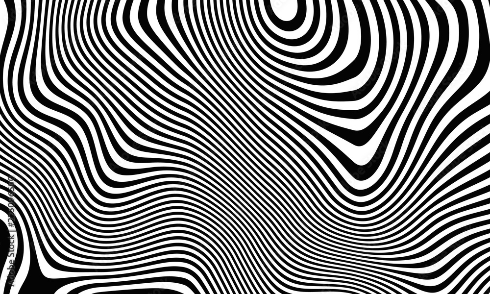 Fototapete Abstract striped background in a zebra style. Fabric geometric. 3D rendering