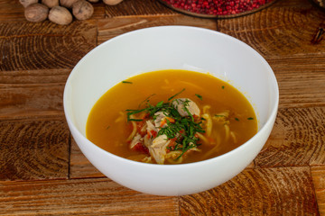Appetizing chicken soup