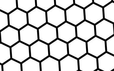 Black honeycomb on a white background. Isometric geometry. 3D illustration