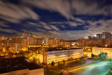 Moscow, Butovo district, new building, view from the window into the territory near the house, new...