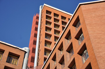 urban brick buildings for offices and homes