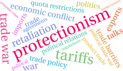 Obraz premium Protectionism Word Cloud on a white background. 
