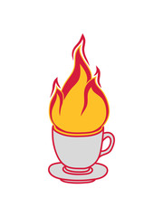 kaffee tee tasse kuchen trinken durst café lecker durstig feuer flamme heiß brennen verbrennen warm clipart feuerwehr grillen lagerfeuer löschen flammen anzünden feuerteufel verbrannt