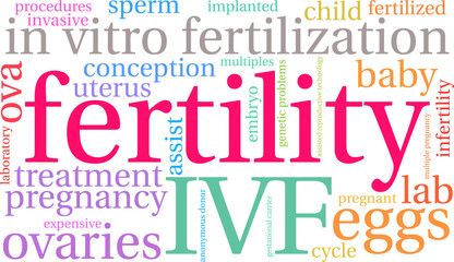 Fototapeta premium Fertility Word Cloud on a white background. 