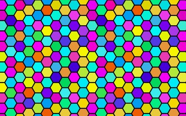 Honeycomb many color, multicolored. Isometric geometry. 3D illustration