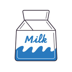 Milk carton box vector icon isolated.