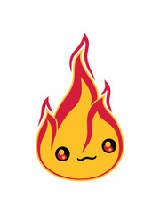 gesicht süß niedlich klein comic cartoon feuer flamme heiß brennen verbrennen warm clipart feuerwehr grillen lagerfeuer löschen flammen anzünden feuerteufel verbrannt