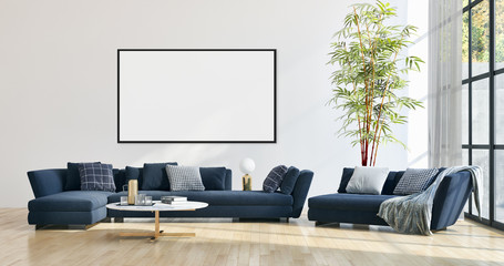large luxury modern bright interiors apartment Living room illustration 3D rendering computer...