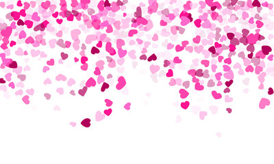 Hearts confetti flying vector background graphic design.