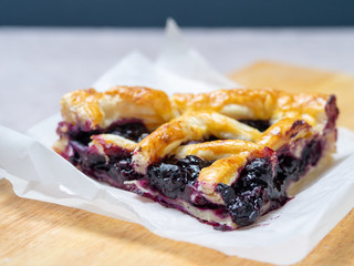 delicious pie with blueberries